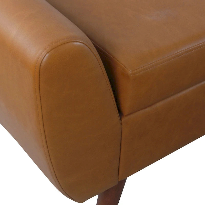 Panca Contenitore Moderna HomePop con Gambe in Legno