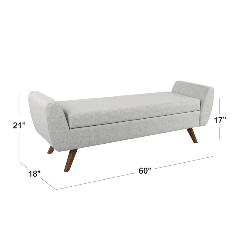 Panca Contenitore Moderna HomePop con Gambe in Legno
