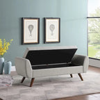 Panca Contenitore Moderna HomePop con Gambe in Legno