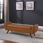 Panca Contenitore Moderna HomePop con Gambe in Legno