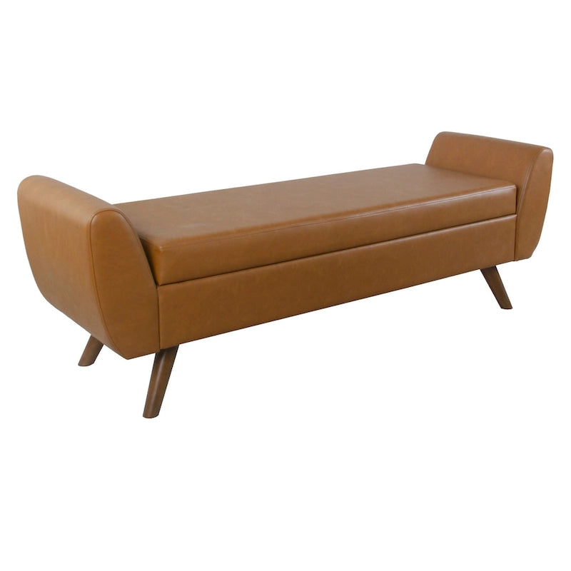 Panca Contenitore Moderna HomePop con Gambe in Legno