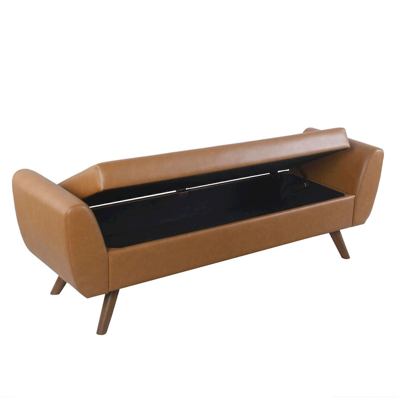 Panca Contenitore Moderna HomePop con Gambe in Legno