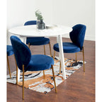 Ensemble de salle à manger contemporain 5 pièces Amoa de Roundhill Furniture, table ronde blanche et 4 chaises