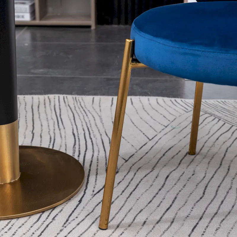 Ensemble de salle à manger contemporain 5 pièces Amoa de Roundhill Furniture, table ronde blanche et 4 chaises