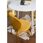 Ensemble de salle à manger contemporain 5 pièces Amoa de Roundhill Furniture, table ronde blanche et 4 chaises