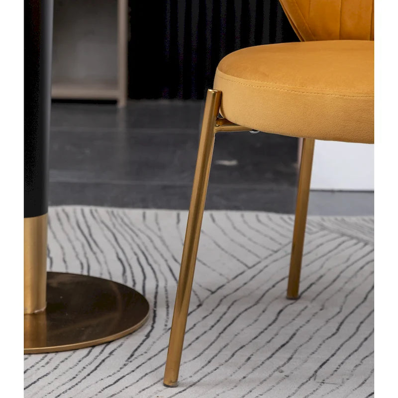 Ensemble de salle à manger contemporain 5 pièces Amoa de Roundhill Furniture, table ronde blanche et 4 chaises