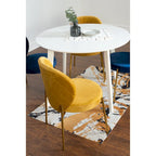 Ensemble de salle à manger contemporain 5 pièces Amoa de Roundhill Furniture, table ronde blanche et 4 chaises