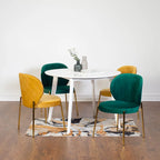 Ensemble de salle à manger contemporain 5 pièces Amoa de Roundhill Furniture, table ronde blanche et 4 chaises