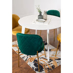 Ensemble de salle à manger contemporain 5 pièces Amoa de Roundhill Furniture, table ronde blanche et 4 chaises