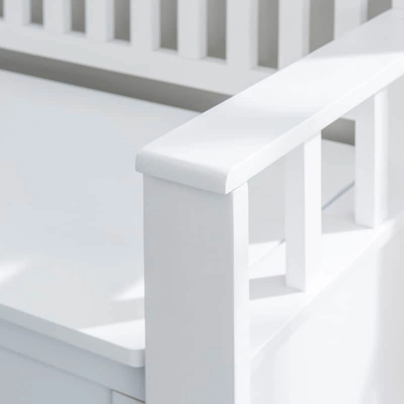 Banc d'entrée Migdalia avec rangement, dossier à lattes et plateau relevable