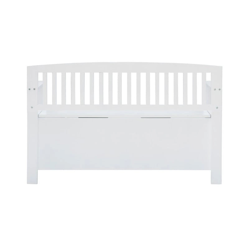 Banc d'entrée Migdalia avec rangement, dossier à lattes et plateau relevable