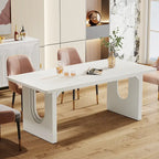 Tavolo da Pranzo Rettangolare da 70.89 Pollici per 6-8 Persone, Tavolo da Cucina Moderno Semplice in Legno