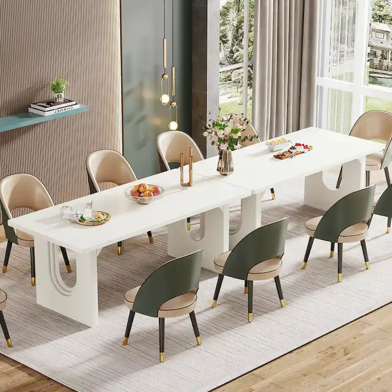 Tavolo da Pranzo Rettangolare da 70.89 Pollici per 6-8 Persone, Tavolo da Cucina Moderno Semplice in Legno