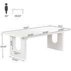 Tavolo da Pranzo Rettangolare da 70.89 Pollici per 6-8 Persone, Tavolo da Cucina Moderno Semplice in Legno