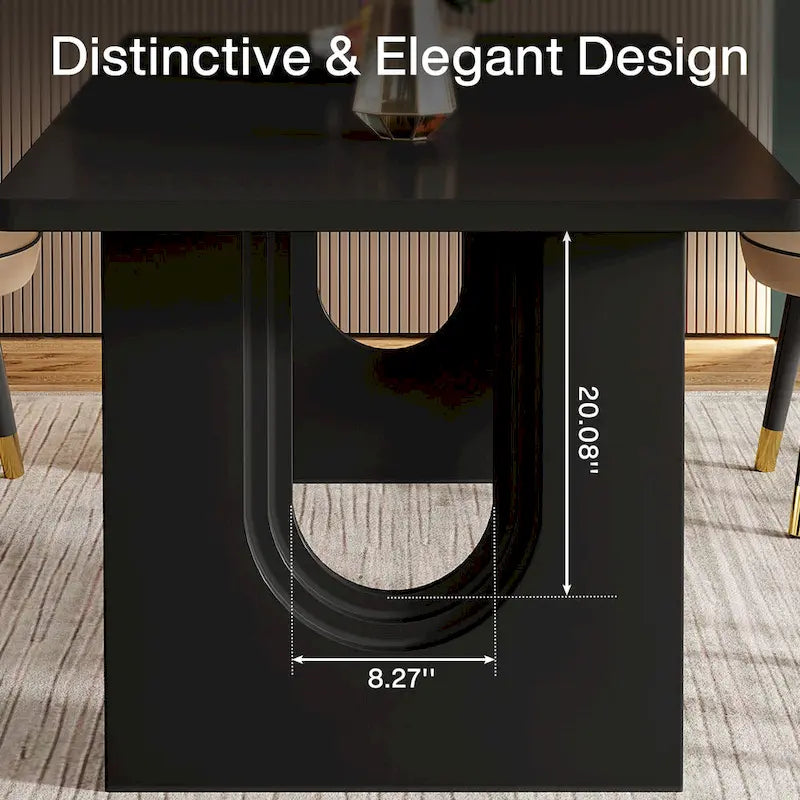 Tavolo da Pranzo Rettangolare da 70.89 Pollici per 6-8 Persone, Tavolo da Cucina Moderno Semplice in Legno
