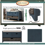 Panca contenitore con cesto rimovibile e 2 cassetti, panca scarpiera completamente assemblata con cuscino rimovibile - 81,3 L x 30 L x 50,8 A cm