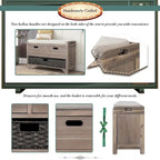 Panca contenitore con cesto rimovibile e 2 cassetti, panca scarpiera completamente assemblata con cuscino rimovibile - 81,3 L x 30 L x 50,8 A cm