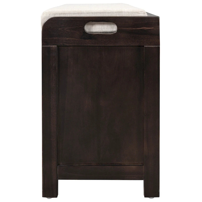 Panca contenitore con cesto rimovibile e 2 cassetti, panca scarpiera completamente assemblata con cuscino rimovibile - 81,3 L x 30 L x 50,8 A cm