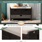 Panca contenitore con cesto rimovibile e 2 cassetti, panca scarpiera completamente assemblata con cuscino rimovibile - 81,3 L x 30 L x 50,8 A cm