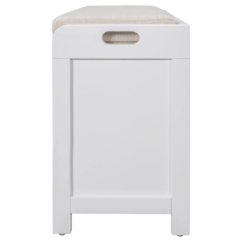 Panca contenitore con cesto rimovibile e 2 cassetti, panca scarpiera completamente assemblata con cuscino rimovibile - 81,3 L x 30 L x 50,8 A cm