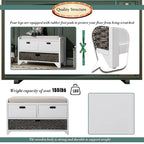 Panca contenitore con cesto rimovibile e 2 cassetti, panca scarpiera completamente assemblata con cuscino rimovibile - 81,3 L x 30 L x 50,8 A cm