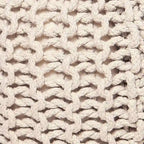 Pouf in Cotone Lavorato a Maglia a Mano Intrecciato a Cavo - Poggiapiedi - Seduta d'Accento - Pouf Sacco - Soggiorno Bambini - 45x45x35 cm