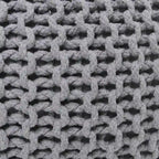Pouf in Cotone Lavorato a Maglia a Mano Intrecciato a Cavo - Poggiapiedi - Seduta d'Accento - Pouf Sacco - Soggiorno Bambini - 45x45x35 cm