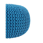 Pouf in Cotone Lavorato a Maglia a Mano Intrecciato a Cavo - Poggiapiedi - Seduta d'Accento - Pouf Sacco - Soggiorno Bambini - 45x45x35 cm