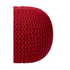 Pouf in Cotone Lavorato a Maglia a Mano Intrecciato a Cavo - Poggiapiedi - Seduta d'Accento - Pouf Sacco - Soggiorno Bambini - 45x45x35 cm