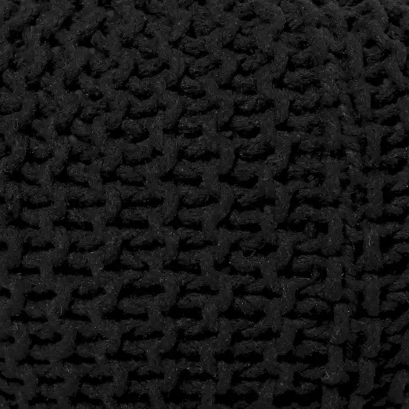 Pouf in Cotone Lavorato a Maglia a Mano Intrecciato a Cavo - Poggiapiedi - Seduta d'Accento - Pouf Sacco - Soggiorno Bambini - 45x45x35 cm