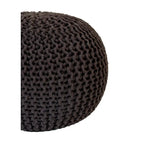 Pouf in Cotone Lavorato a Maglia a Mano Intrecciato a Cavo - Poggiapiedi - Seduta d'Accento - Pouf Sacco - Soggiorno Bambini - 45x45x35 cm