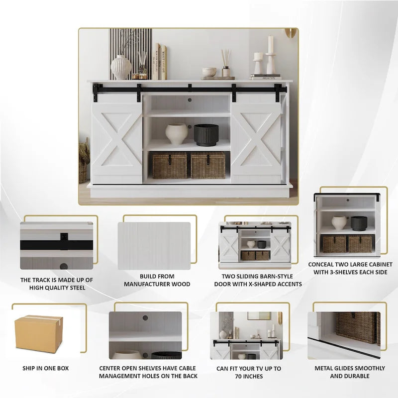 Mobile porta TV a console a forma di X in stile vintage CraftPorch