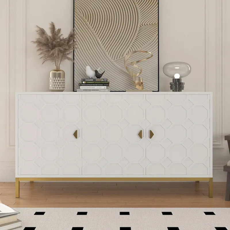 Credenza laterale portaoggetti multimediale lucida a 3 ante Clihome