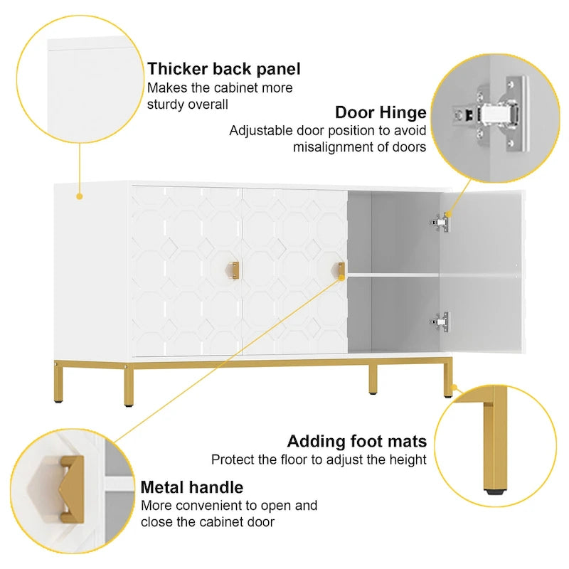 Credenza laterale portaoggetti multimediale lucida a 3 ante Clihome