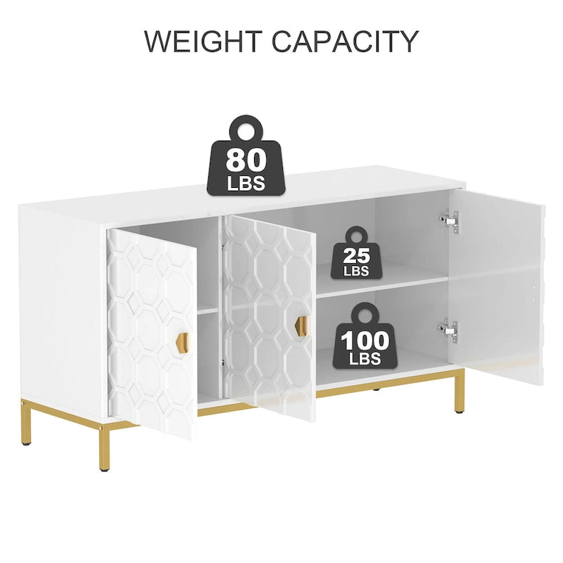 Credenza laterale portaoggetti multimediale lucida a 3 ante Clihome