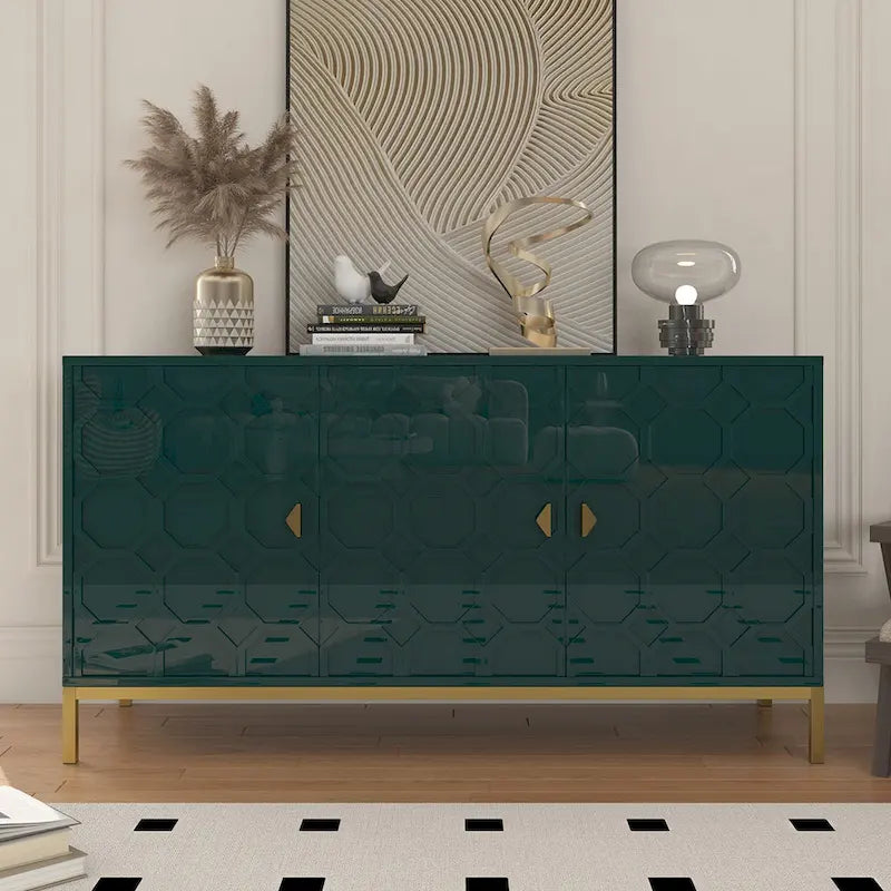Credenza laterale portaoggetti multimediale lucida a 3 ante Clihome