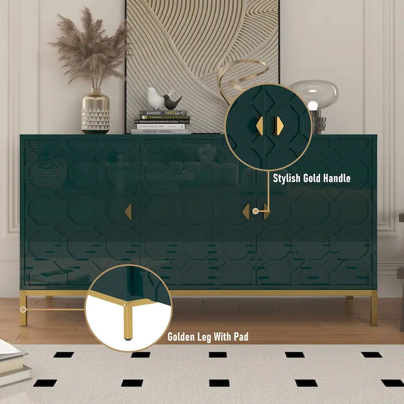Credenza laterale portaoggetti multimediale lucida a 3 ante Clihome
