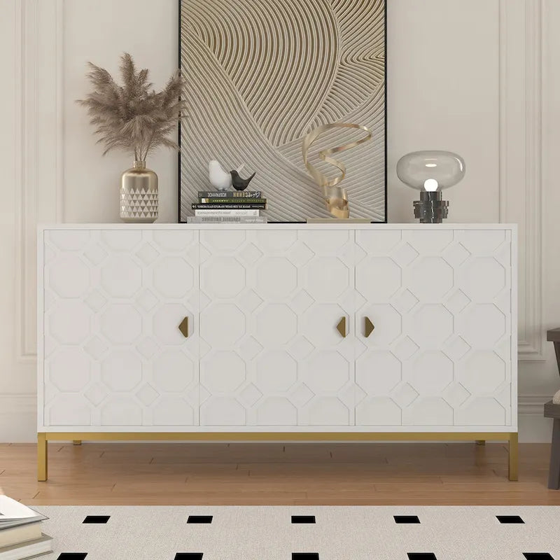 Credenza laterale portaoggetti multimediale lucida a 3 ante Clihome