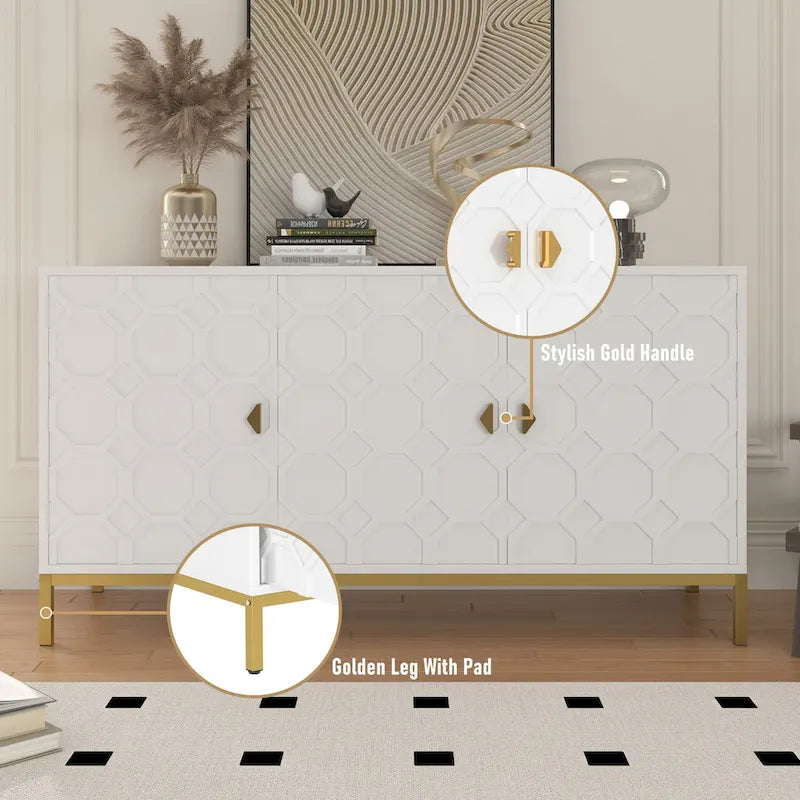 Credenza laterale portaoggetti multimediale lucida a 3 ante Clihome