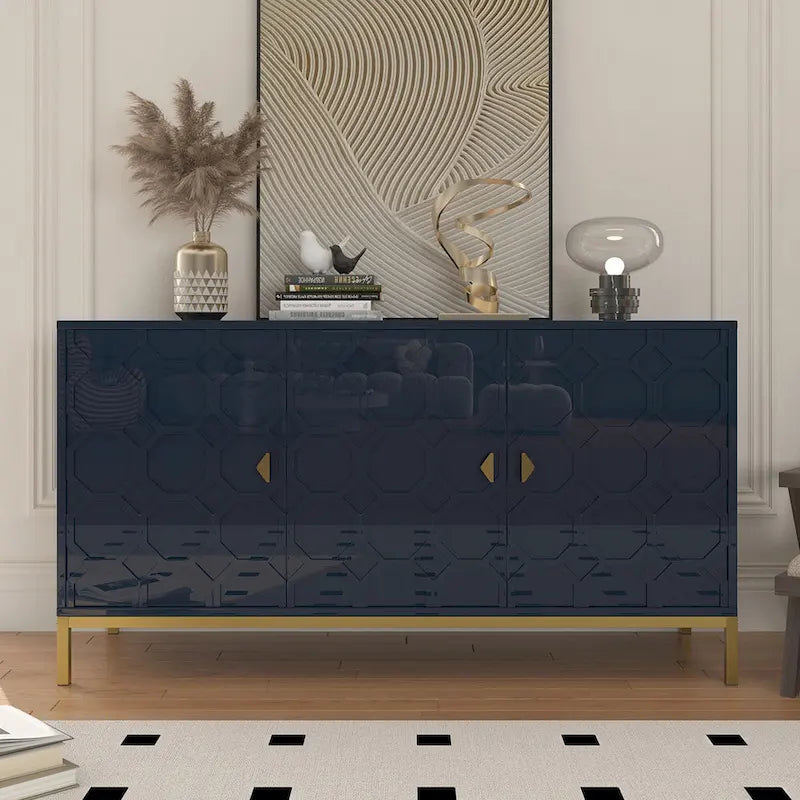 Credenza laterale portaoggetti multimediale lucida a 3 ante Clihome