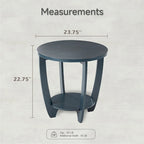 COZAYH Table d'appoint de ferme rustique avec étagère de rangement, Table d'appoint de style campagne française, Ronde
