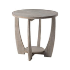 COZAYH Table d'appoint de ferme rustique avec étagère de rangement, Table d'appoint de style campagne française, Ronde
