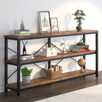 Console étroite extra longue de 70,8 pouces, table de canapé, table d'entrée avec 3 étagères de rangement