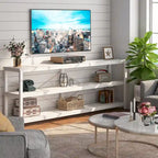 Console étroite extra longue de 70,8 pouces, table de canapé, table d'entrée avec 3 étagères de rangement