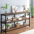 Console étroite extra longue de 70,8 pouces, table de canapé, table d'entrée avec 3 étagères de rangement