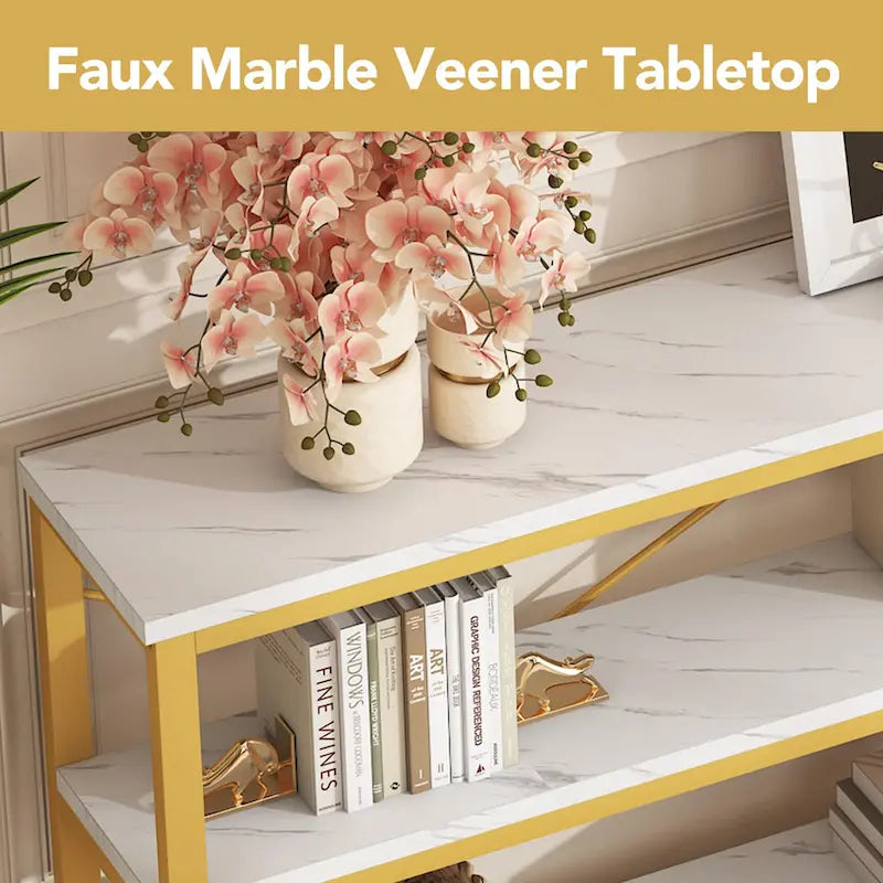 Console étroite extra longue de 70,8 pouces, table de canapé, table d'entrée avec 3 étagères de rangement