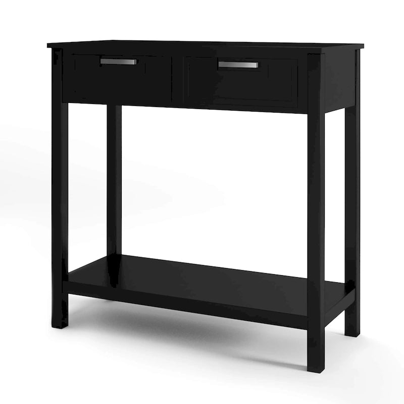 Console Table d'Entrée avec 2 Tiroirs et Étagère Inférieure