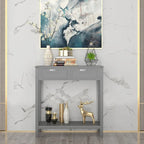 Console Table d'Entrée avec 2 Tiroirs et Étagère Inférieure