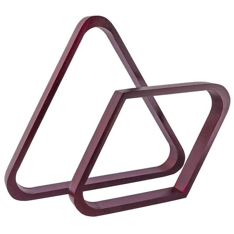 GSE Mahogany Solid Wood Billiard 8-Ball Triangle/9-Ball Diamond Pool Ball Racks for 2-1/4 Pool Balls