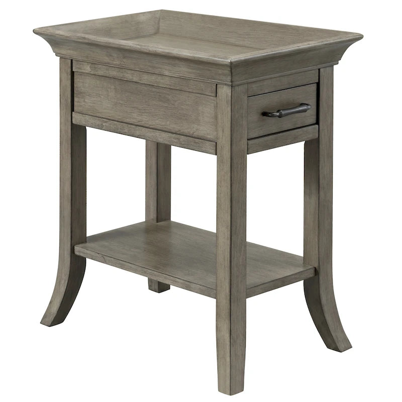 Tavolino Leick Home One Drawer Tradizionale Cherry con Bordo a Vassoio e Ripiano
